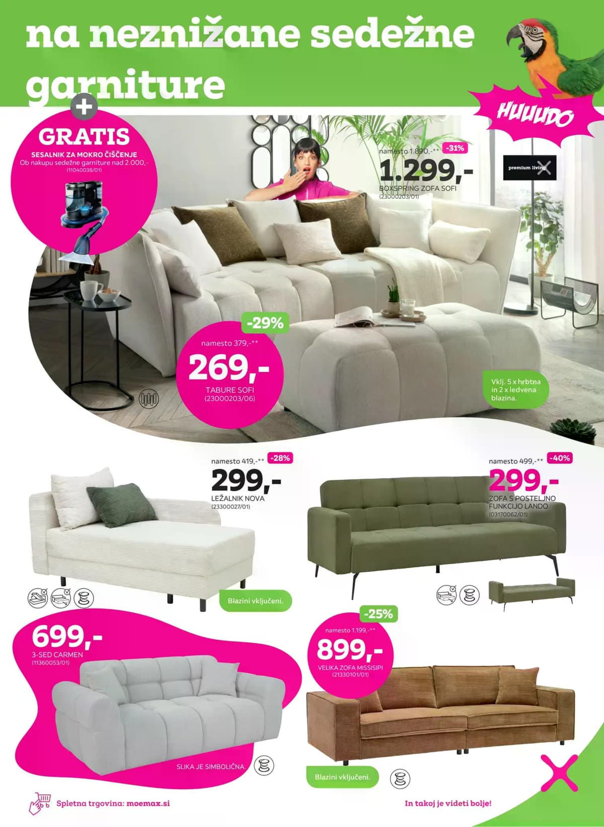 Stran 7. Mömax kataloga - -25% na neznižane sedežne garniture