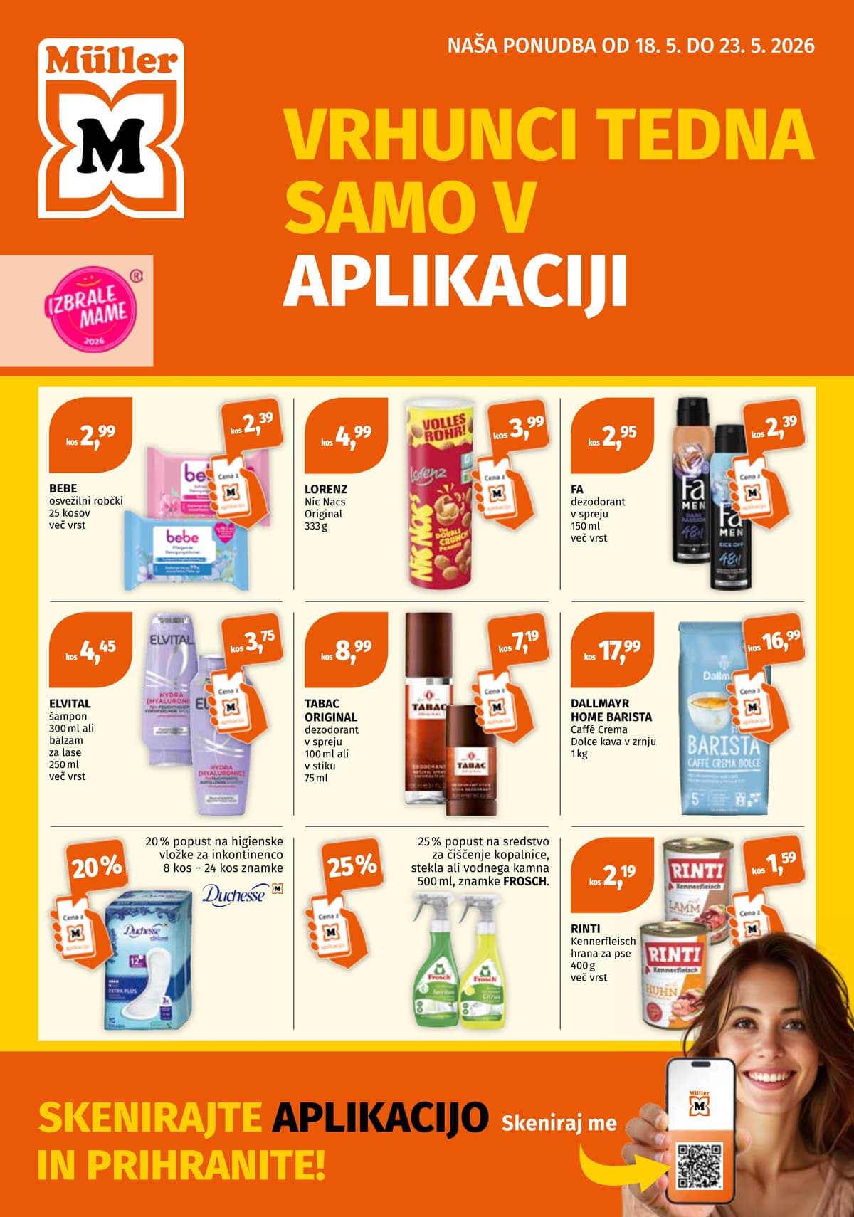 Vrhunci tedna v aplikaciji