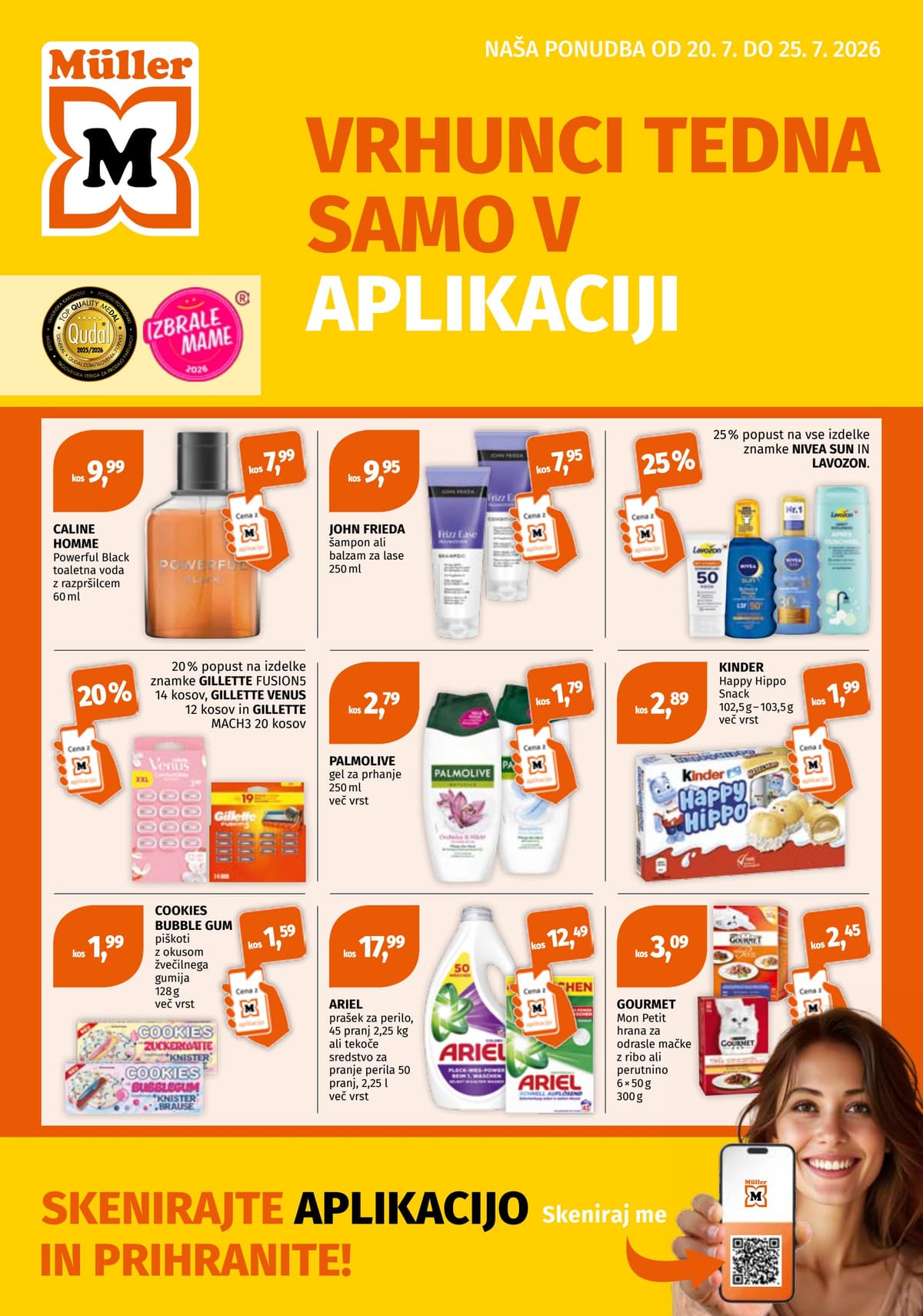 Vrhunci tedna v aplikaciji
