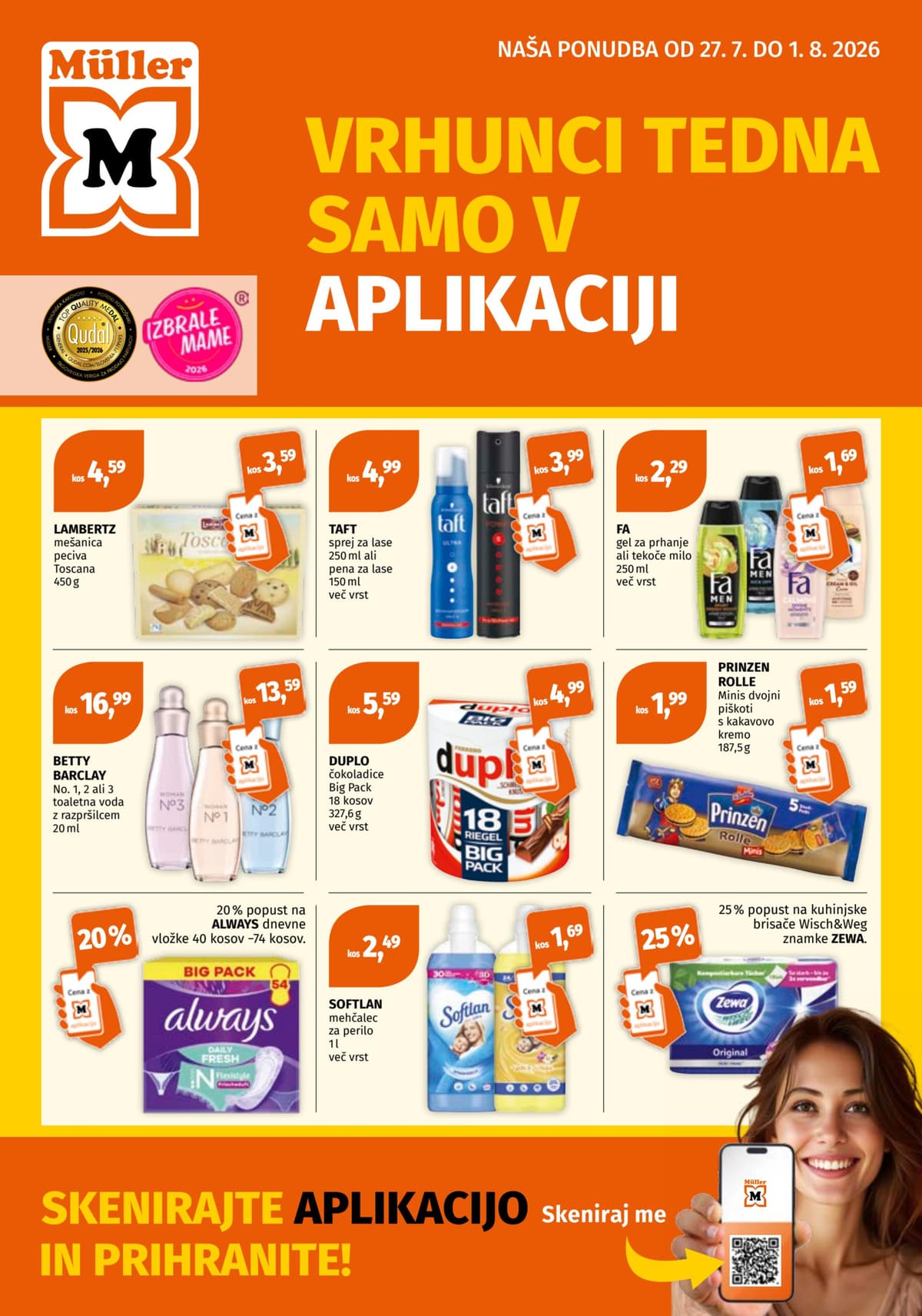 Vrhunci tedna v aplikaciji