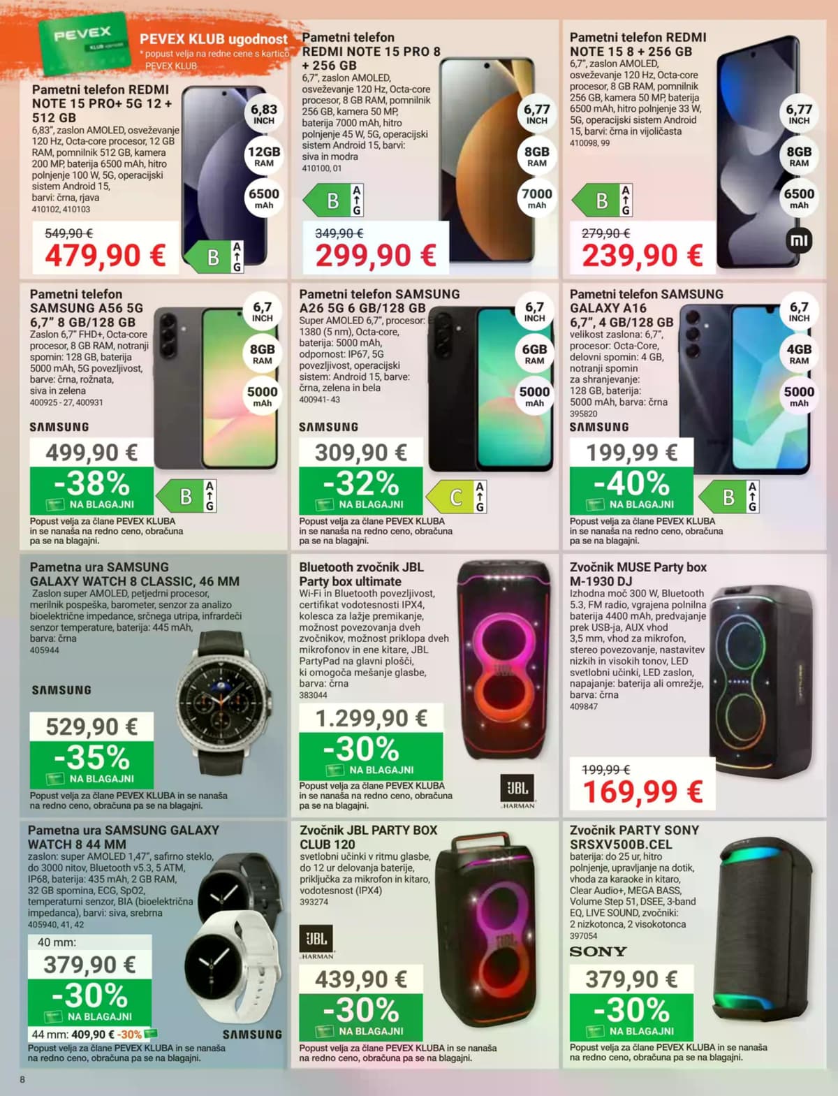 Stran 8. Pevex kataloga - Marec 2026 od 10.03.2026.