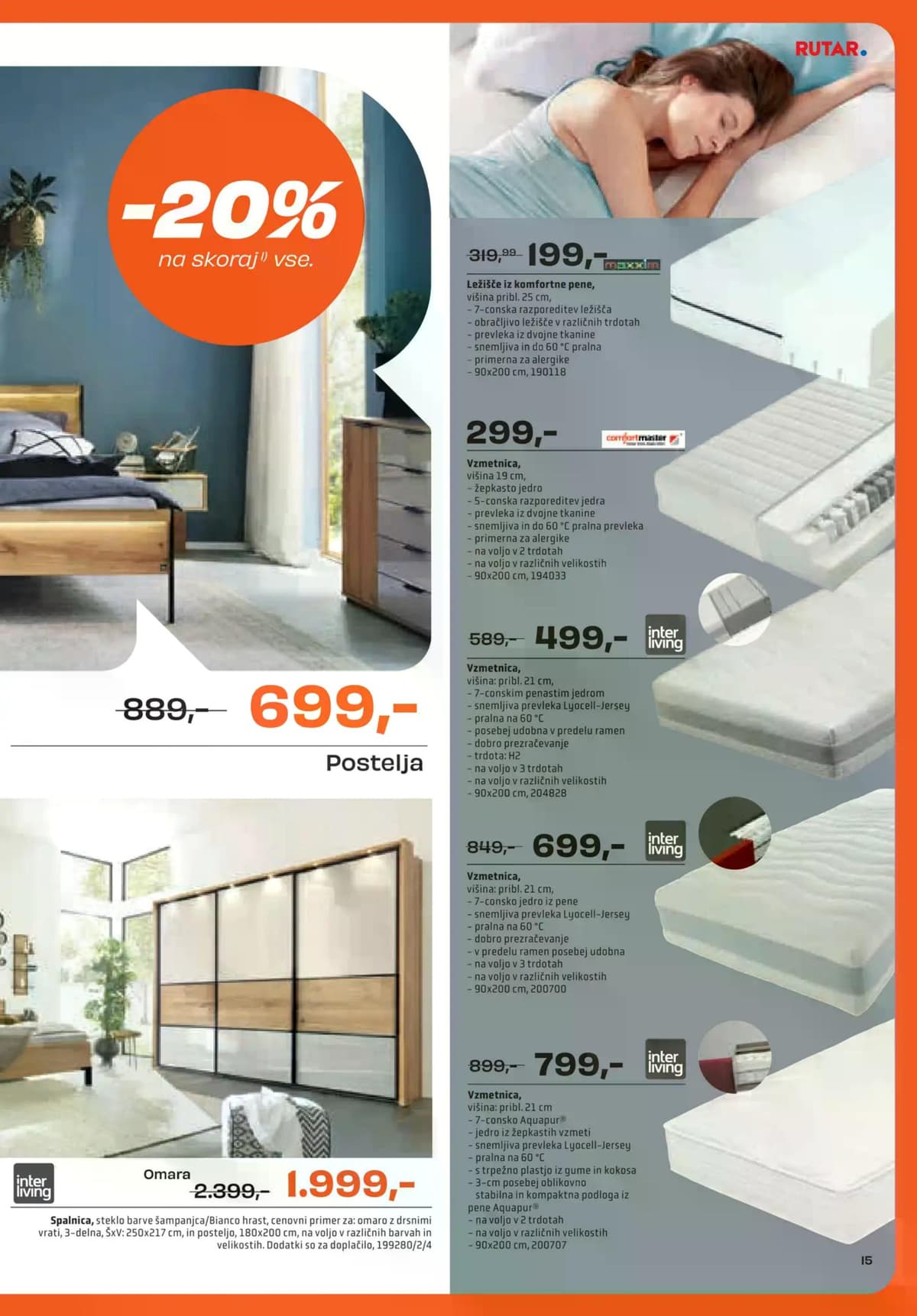 Stran 15. Rutar kataloga - Dom udobja -20% na skoraj vse od 01.10.2026.