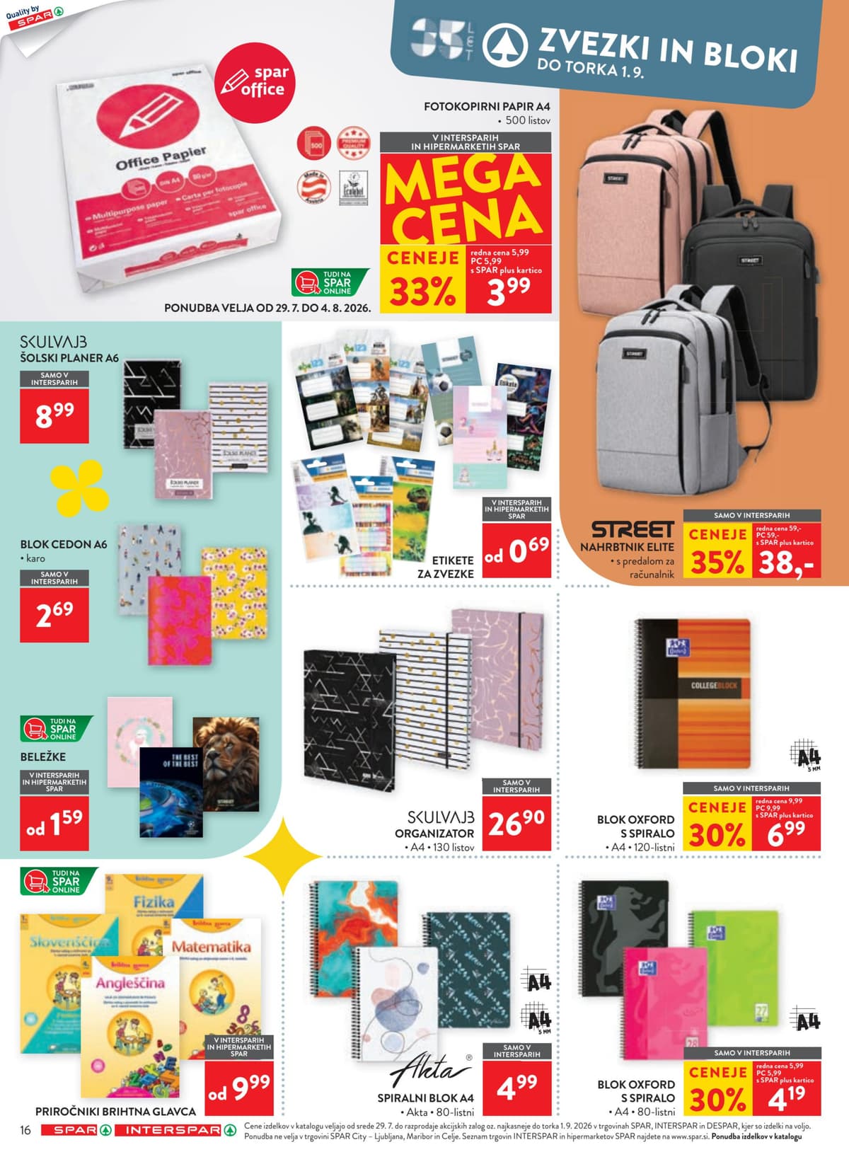 Stran 16. Spar kataloga - Šola