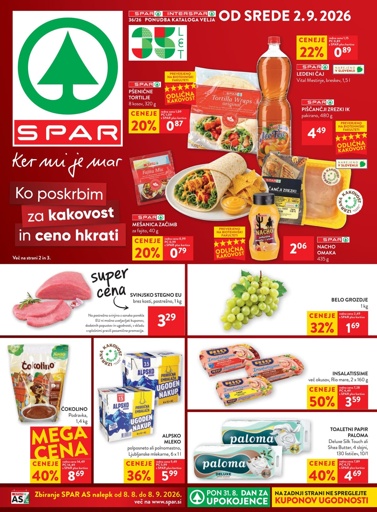 Stran 1. Spar kataloga - Akcijska Ponudba od 30.08.2026.