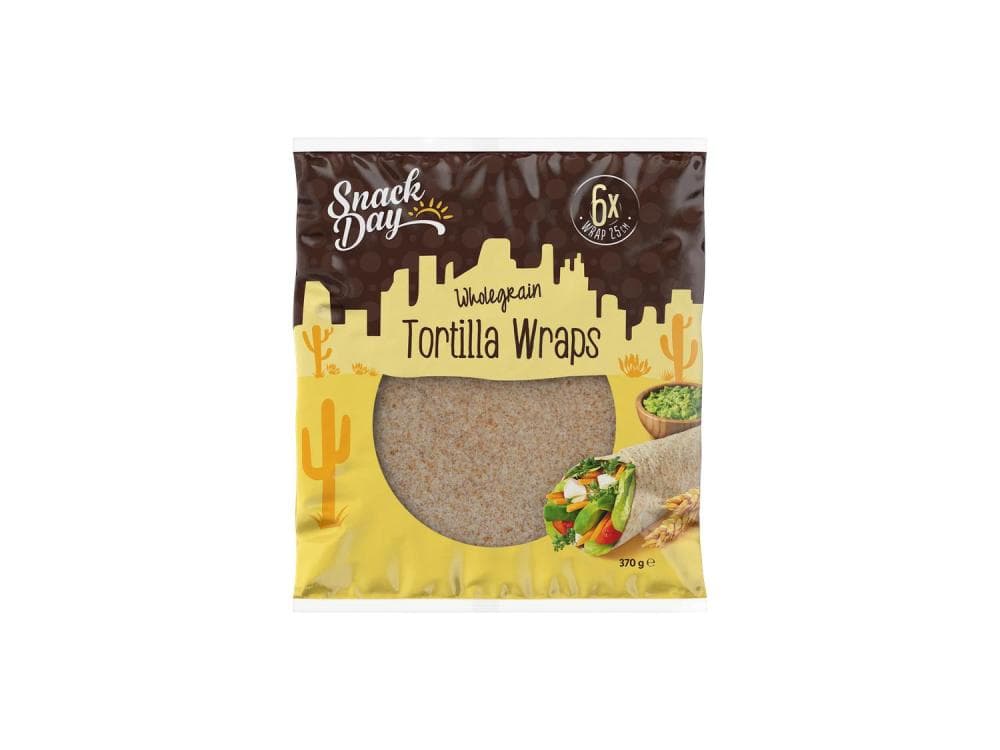Polnozrnata tortilja 6x wrap 25 cm Snack Days Akcija v trgovini Lidl