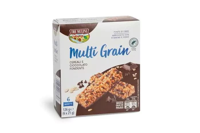 Žitne ploščice s temno čokolado 126 g TRE MULINI Akcija v trgovini Eurospin