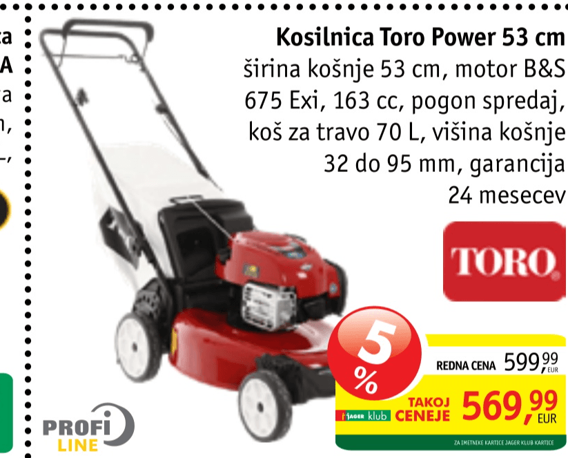 Kosilnica Toro Power 53 cm Akcija v trgovini Jager