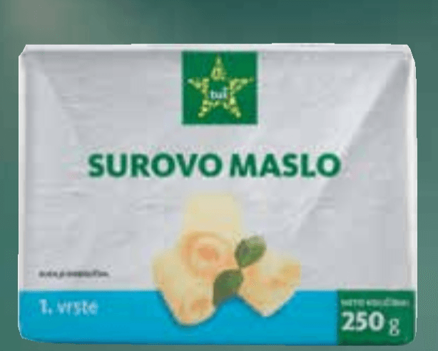 Tuš surovo maslo 250 g Akcija v trgovini Tuš