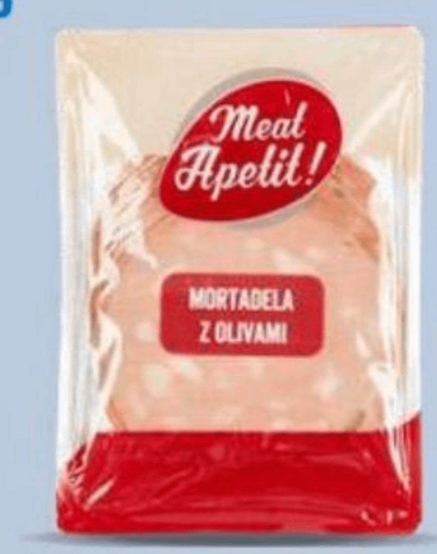 Meat Apetit! mortadela z olivami, rezine 150 g Akcija v trgovini Eurospin