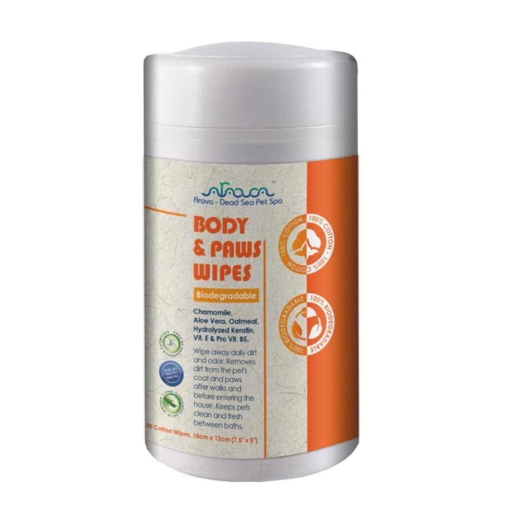 Arava Body & Paws vlažilni robčki 100 Wipes Akcija v trgovini Mr. Pet