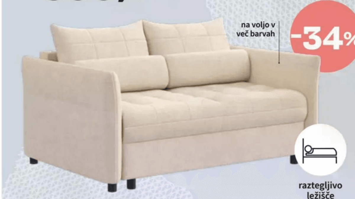 Krk raztegljiv dvosed 164 x 107 x 92 cm Akcija v trgovini Prima