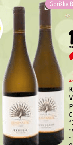 Kakovostno vino ZGP Sivi Pinot, Rebula ali Chardonnay