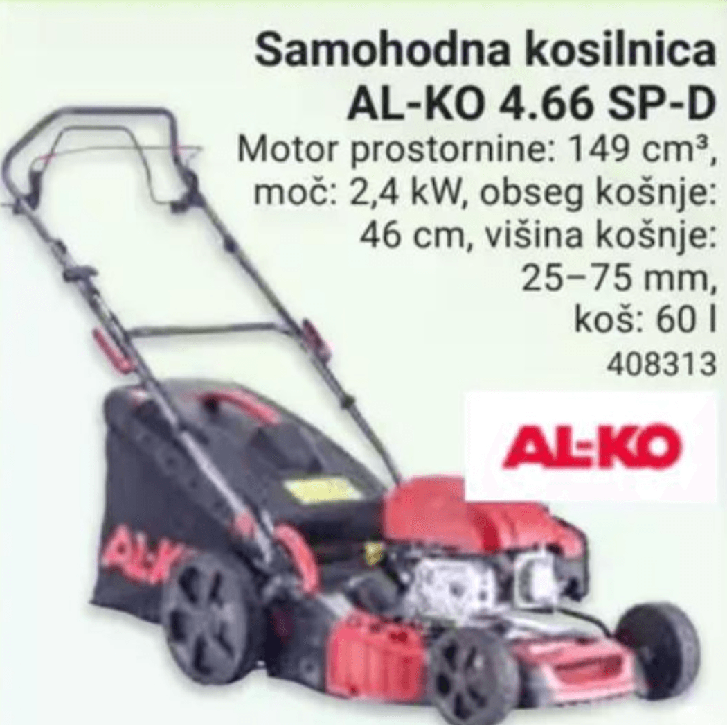 Samohodna kosilnica AL-KO 4.66 SP-D Akcija v trgovini Pevex