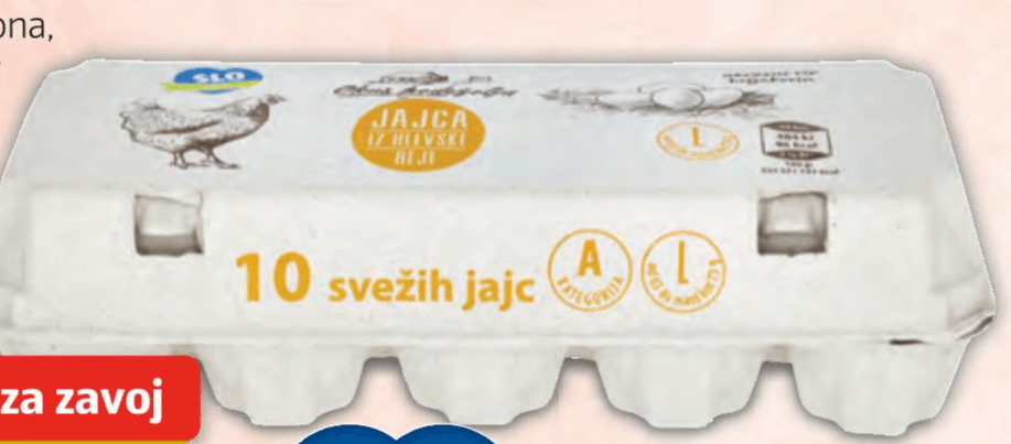Okus podeželja jajca iz hlevske reje 10 kosov Akcija v trgovini Hofer