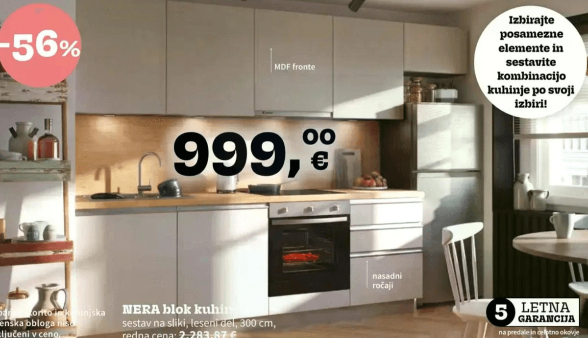 Nera blok kuhinja 300 cm Akcija v trgovini Prima
