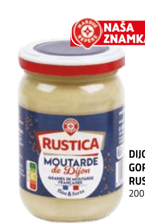 Rustica Dijonska gorčica 200 g Akcija v trgovini E.Leclerc