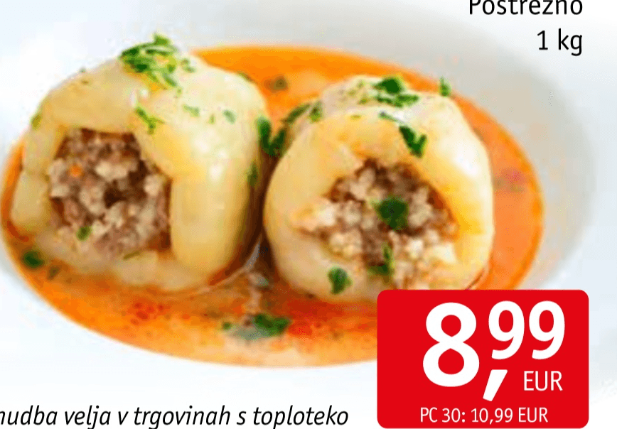 Polnjena paprika 1 kg Akcija v trgovini Jager