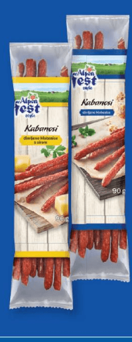 Alpenfest dimljene klobasice Kabanossi 90 g Akcija v trgovini Lidl