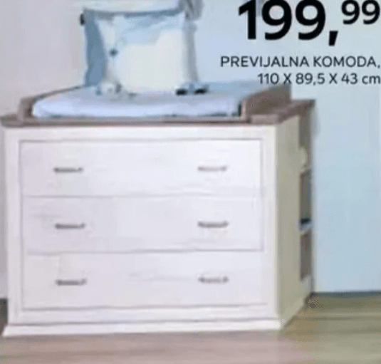 Previjalna komoda Akcija v trgovini Lesnina