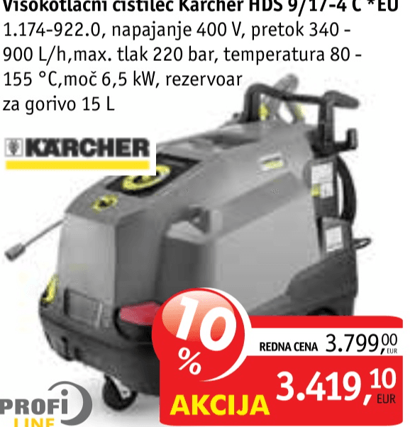 Visokotlačni čistilec Kärcher HDS 9/17-4 C *EU Akcija v trgovini Jager