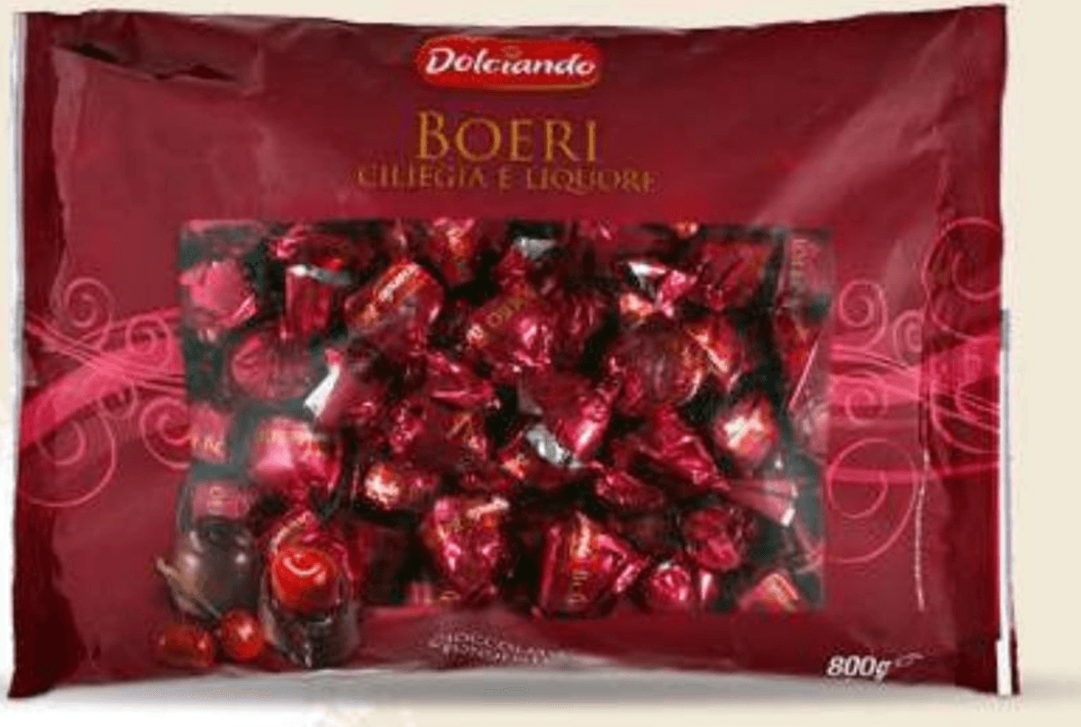 Dolciando Čokoladni pralineji Boeri s češnjo 800 g Akcija v trgovini Eurospin