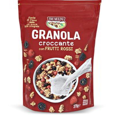 Granola z rdečim sadjem 375 g TRE MULINI Akcija v trgovini Eurospin