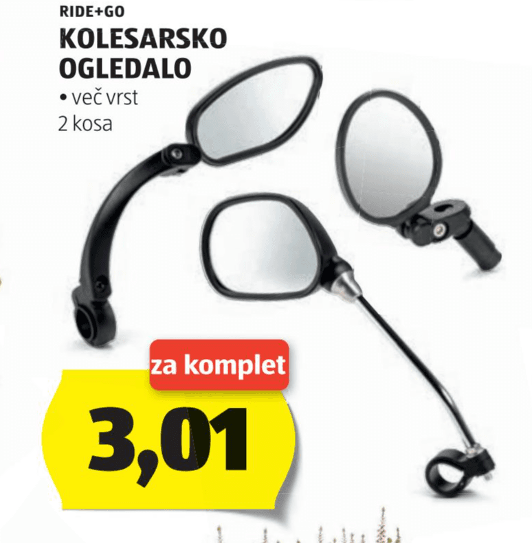 Ride+Go kolesarsko ogledalo 2 kosa Akcija v trgovini Hofer