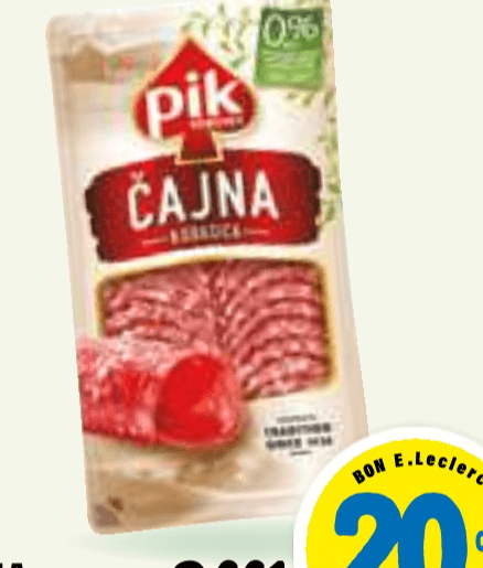 Čajna klobasa Pik Vrbovec 100 g Akcija v trgovini E.Leclerc