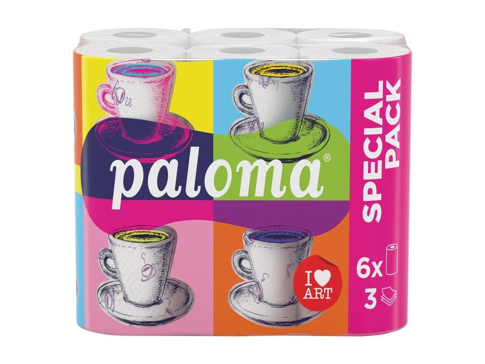 Paloma kuhinjske brisačke I love art 6 x 50 listov Akcija v trgovini Lidl