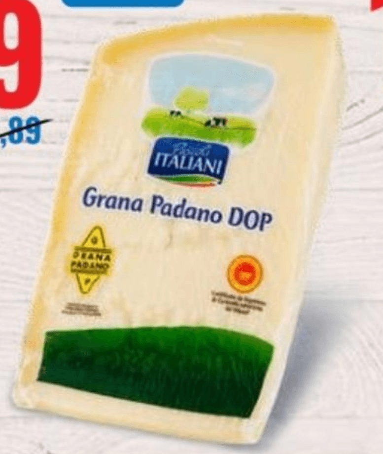 Italiani Grana Padano DOP, pakiran Akcija v trgovini Eurospin