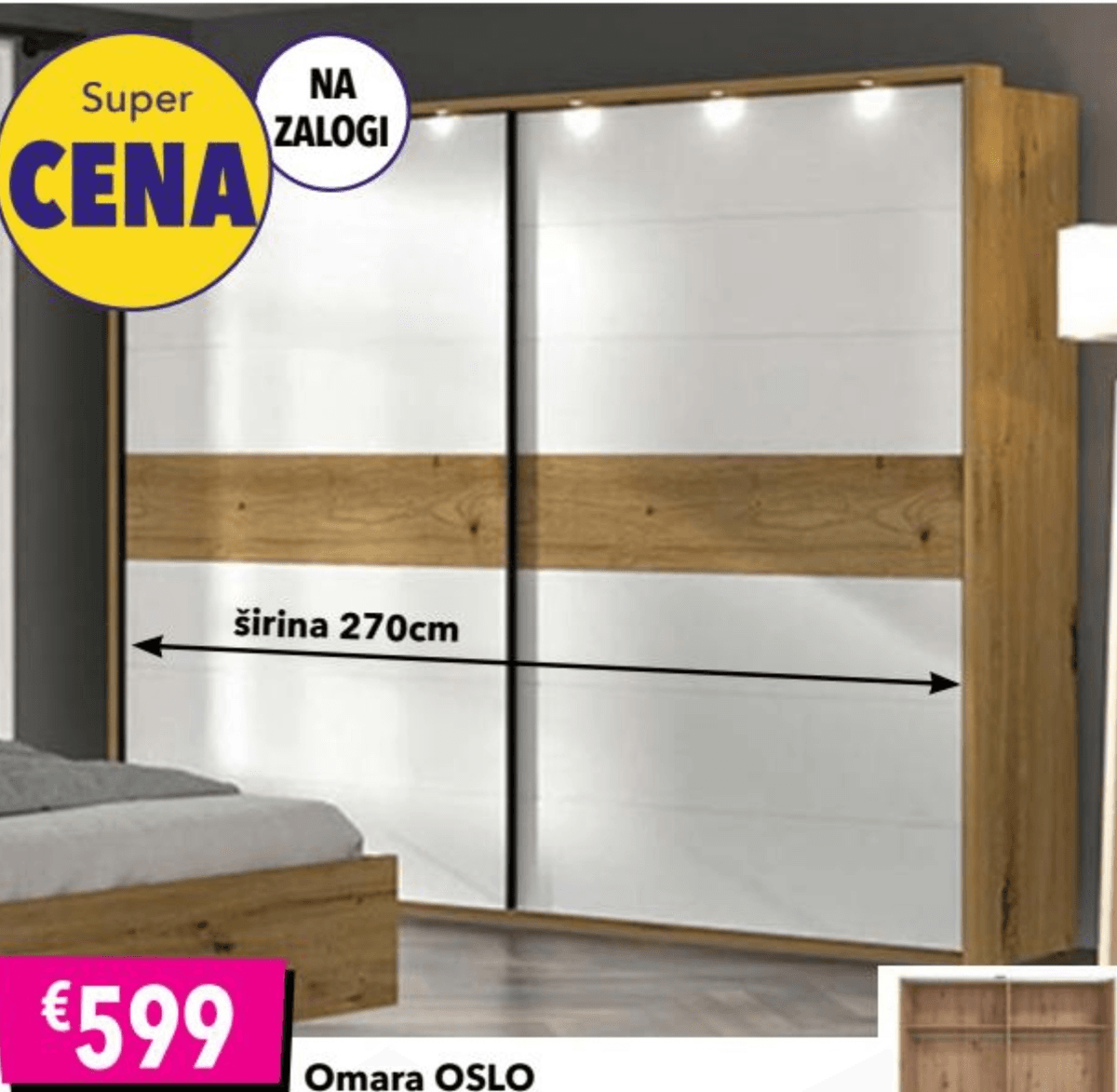 Omara OSLO 270x225x60cm Akcija v trgovini Harvey Norman