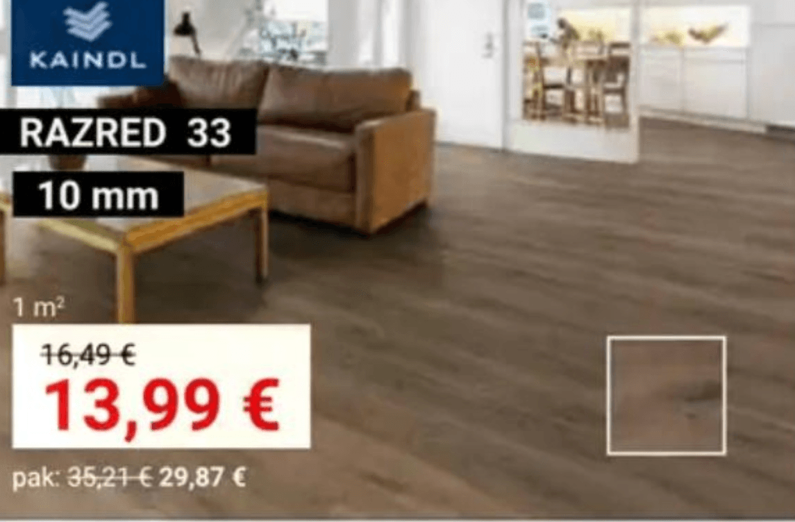 Laminat Aqu Pro 2,135 m² Kaindl Akcija v trgovini Pevex
