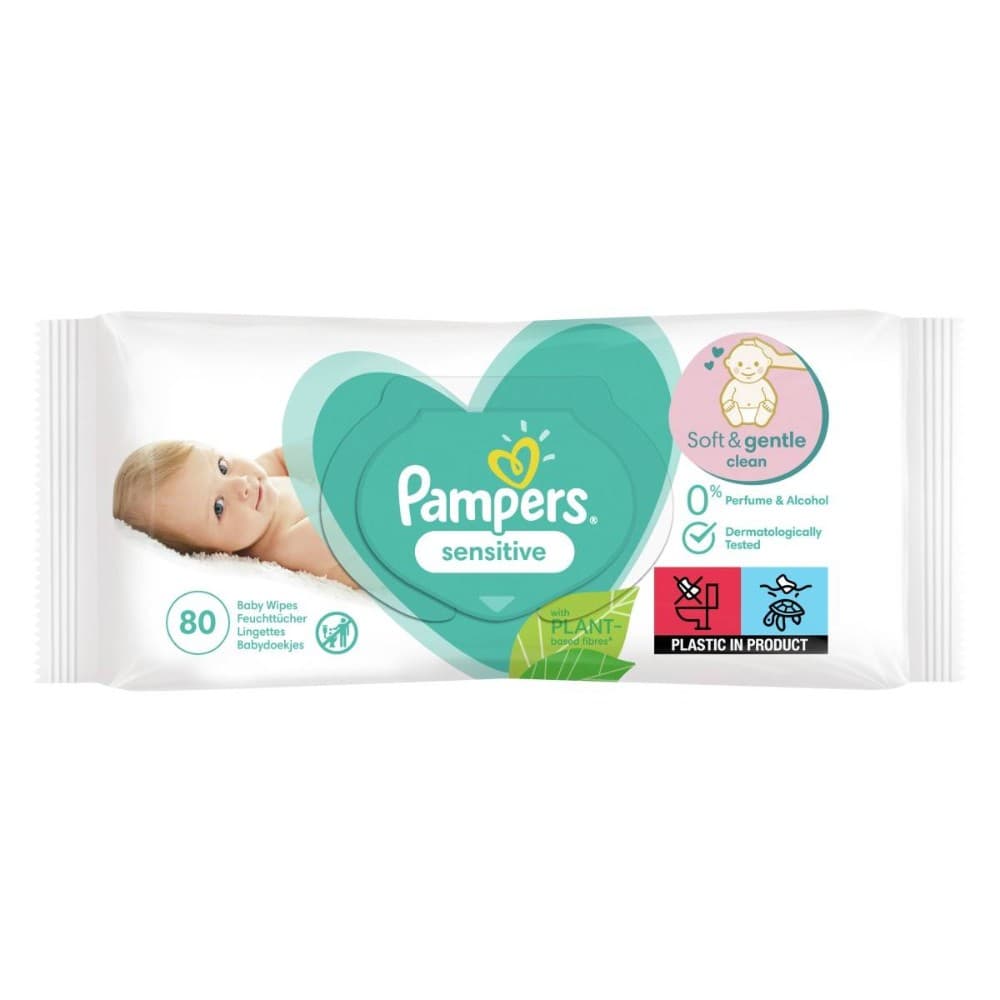 Otroški robčki Pampers fresh ali sensitive 80 kos ali 4x80 kos Akcija v trgovini Mercator