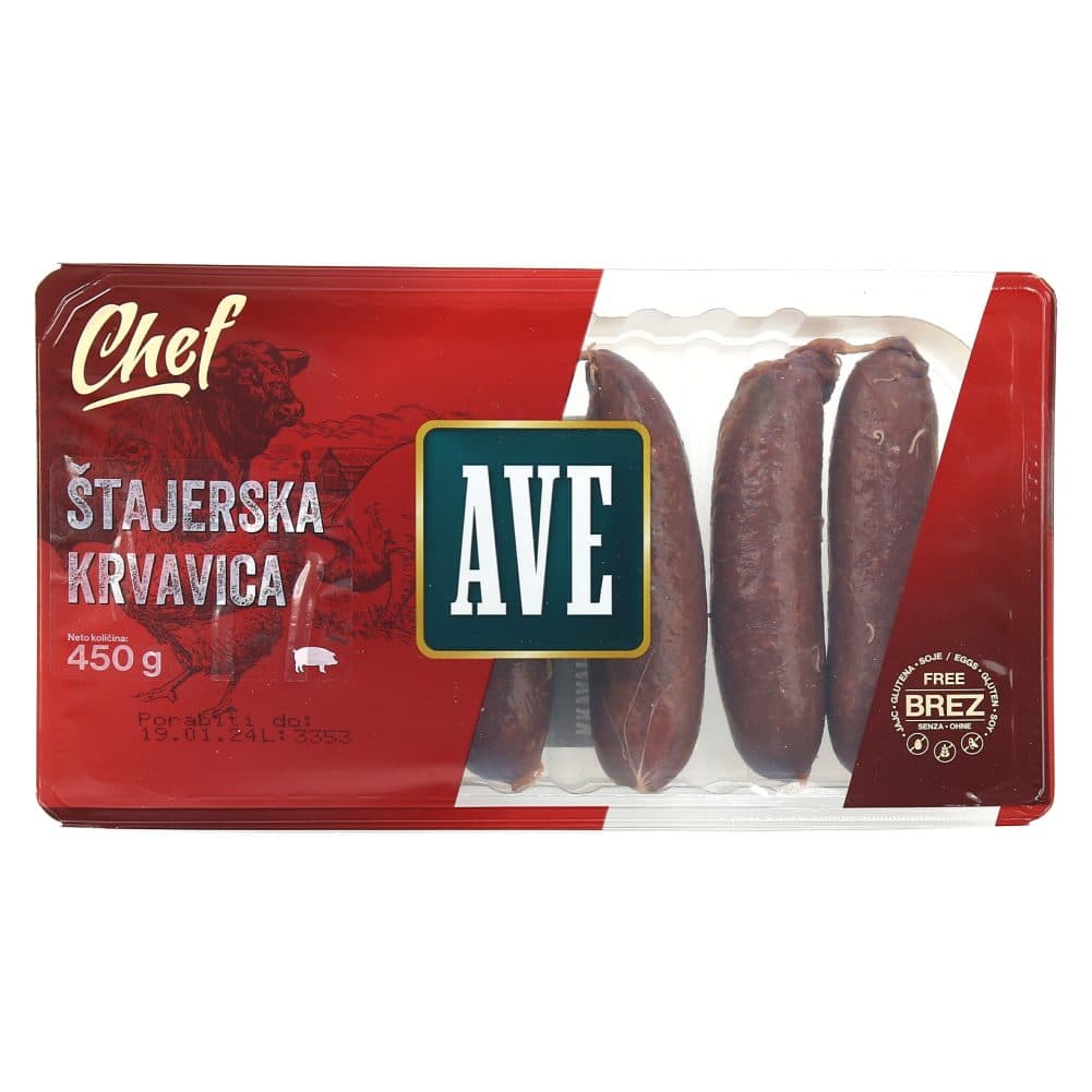 Chef Štajerska krvavica 450 g Akcija v trgovini Spar