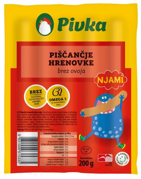 Pivka Njami hrenovke 200 g Akcija v trgovini E.Leclerc