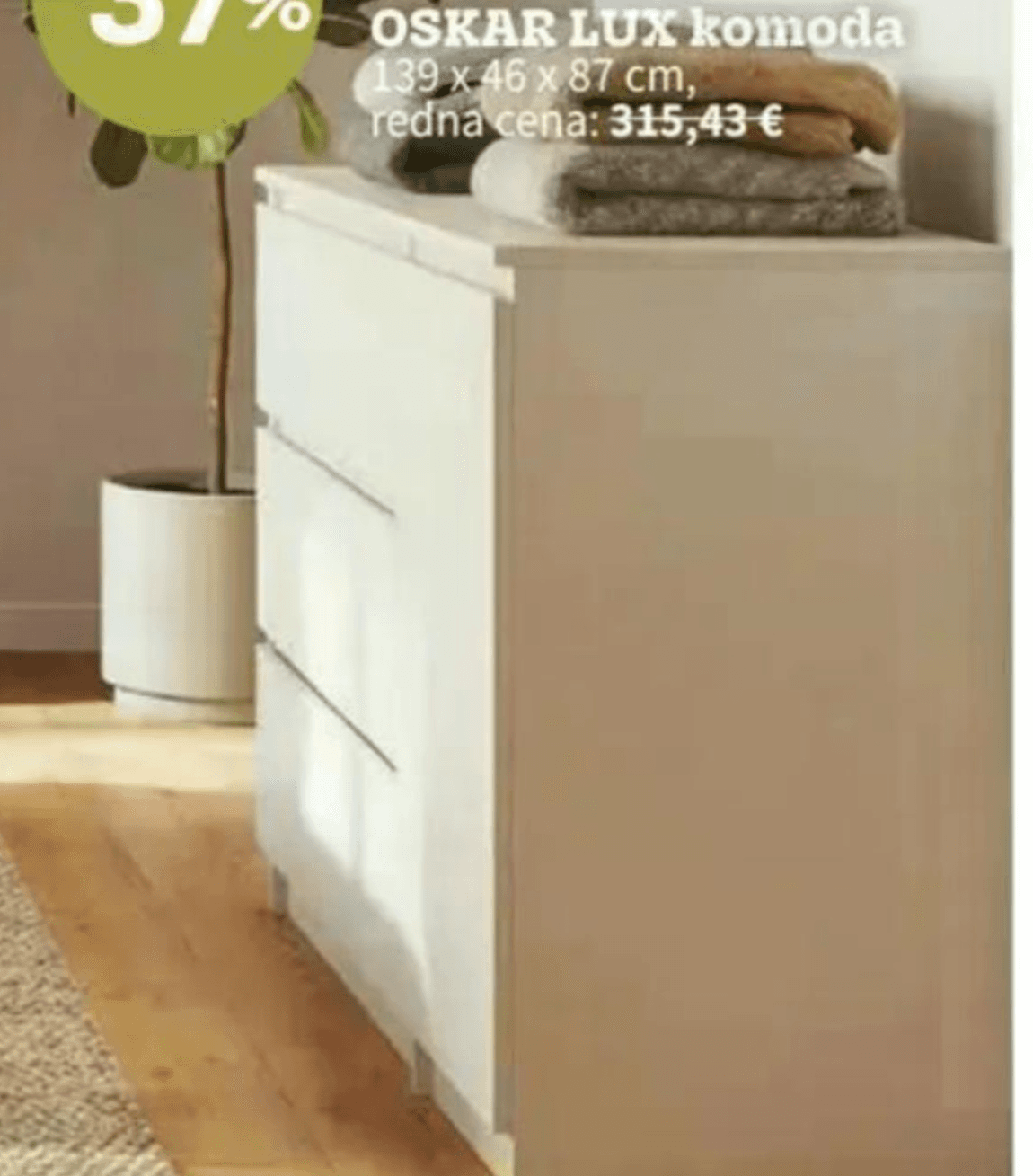 Oskar Lux komoda 139 x 46 x 87 cm Akcija v trgovini Prima