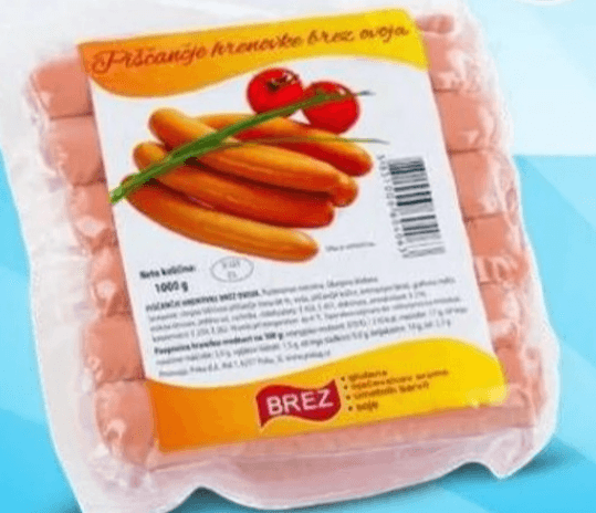 Piščančje hrenovke brez ovoja 1 kg Akcija v trgovini Eurospin