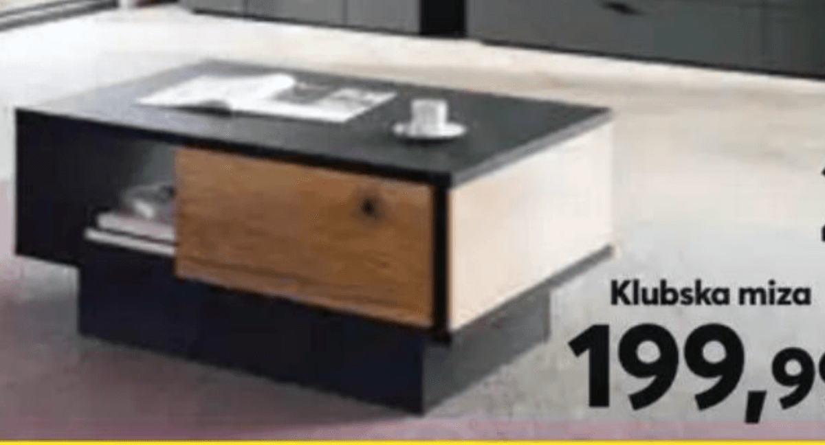 Klubska miza KAWOO Akcija v trgovini Dipo