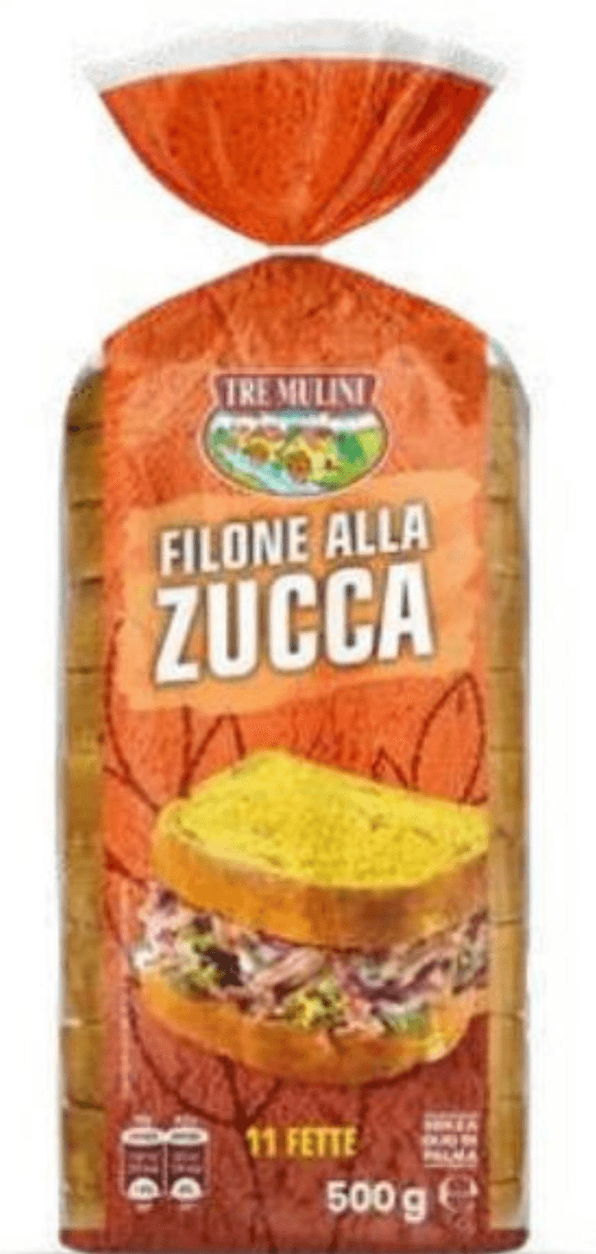 Kruh z bučo, rezan 500 g TRE MULINI Akcija v trgovini Eurospin