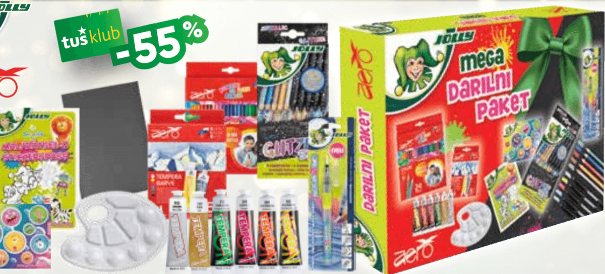 Mega darilni paket Jolly in Aero Jolly, Aero Akcija v trgovini Tuš