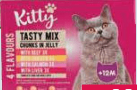 Mokra hrana za odrasle mačke Kitty 12 x 100 g Akcija v trgovini Mercator