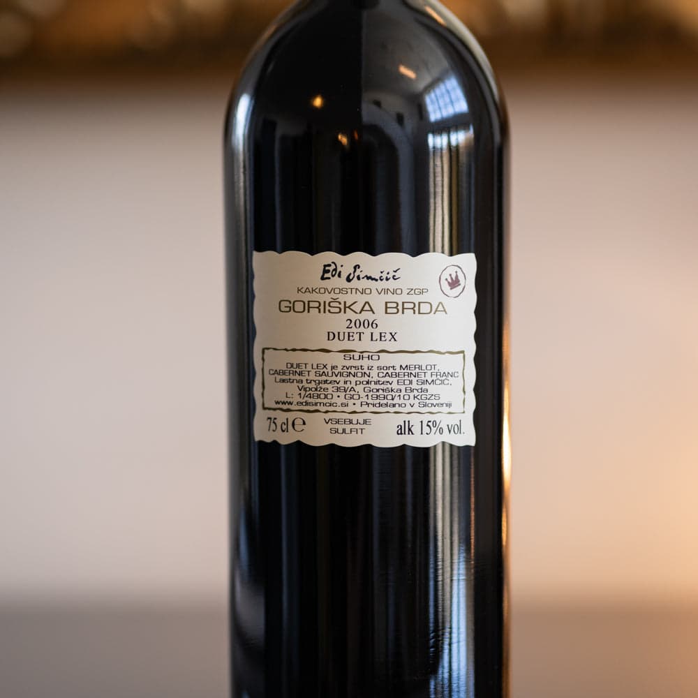 Edi Simčič Kakovostno Vino ZGP Duet 0,75 l Akcija v trgovini E.Leclerc