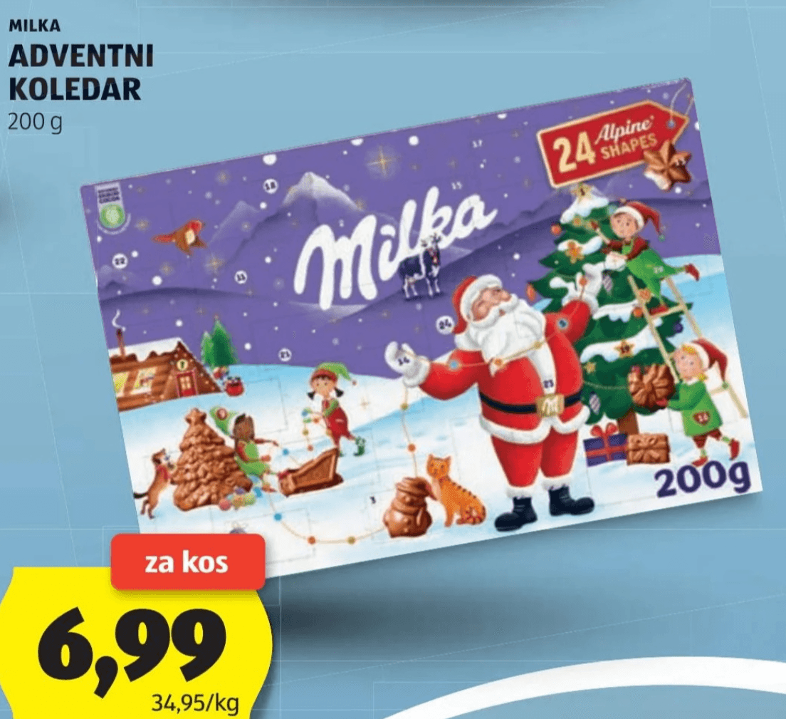 Milka Adventni koledar 200 g Akcija v trgovini Hofer