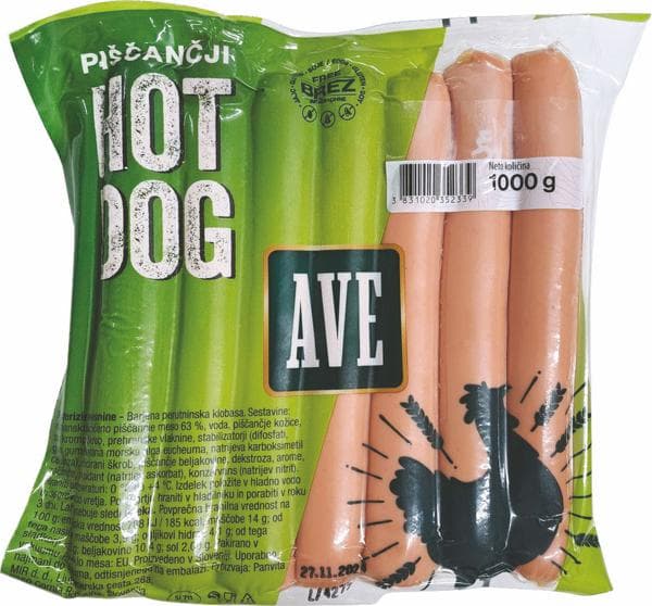Piščančji hot dog 1 kg Ave Akcija v trgovini Spar