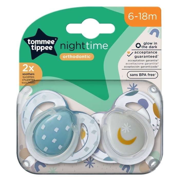 Tommee Tippee Tolažilna nočna duda 2/1 sort Akcija v trgovini E.Leclerc
