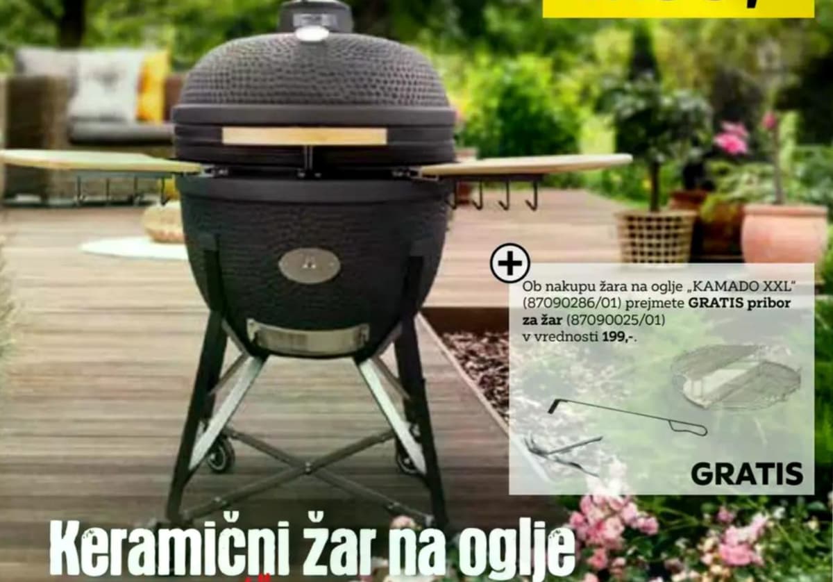 Keramični žar na oglje Kamado XXL Ø 64 cm Akcija v trgovini Lesnina