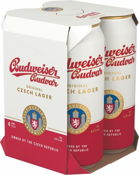 Budweiser Svetlo pivo 4 x 0,5 l Akcija v trgovini Lidl