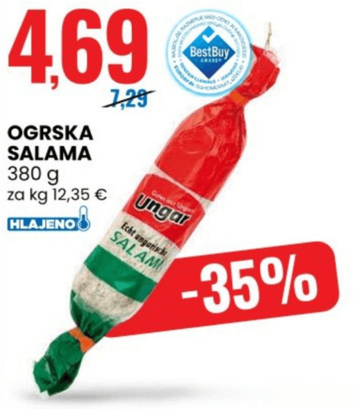Ogrska salama 380 g Ungar Akcija v trgovini Eurospin