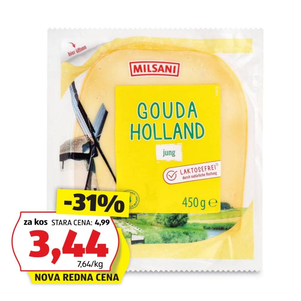 Milsani Nizozemska Gavda 450 g Akcija v trgovini Hofer