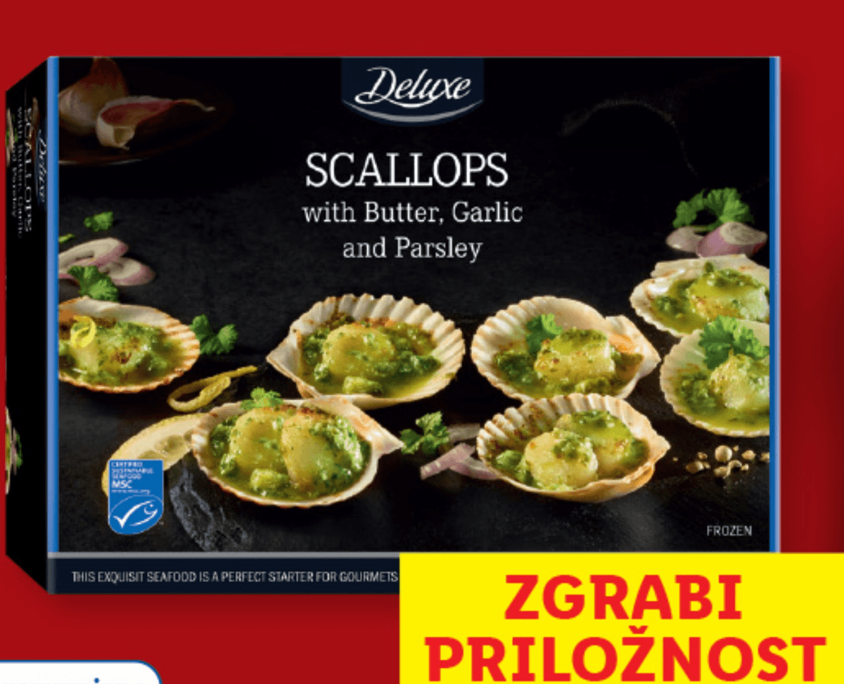 Deluxe školjke jakobove pokrovače 150 g Akcija v trgovini Lidl